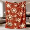 2026 Latest Flannel Blanket Extra Large Red & White Snowflake Print Flannel Blanket Soft AllSeason Cozy Throw for Couch, Bed, Travel, Camping Contempo