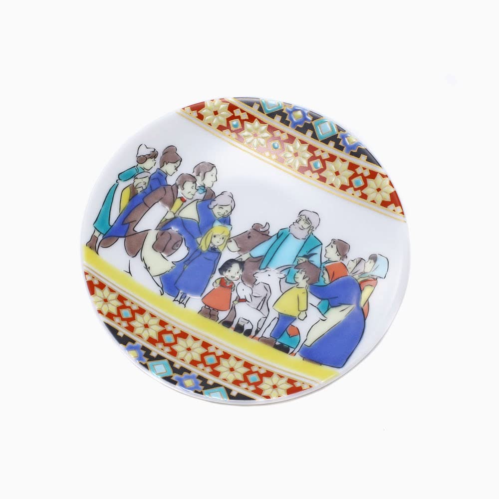 Heidi Kutani Ware Small Plate Serving Plate Made In Japan Traditional Hokuriku Craft Girl of the Alps All Characters Together Perfect for and Presents