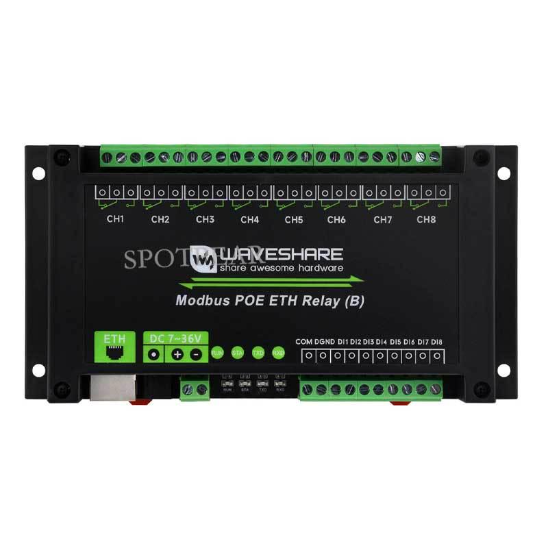 Industrial Ethernet Relay: 8-Way PoE Power Supply, Modbus RTU/TCP IoT Module