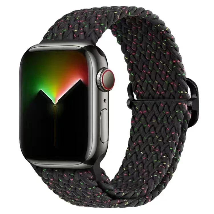 Geflochtener Solo Loop für Apple Watch 10 Band 42 mm 46 mm 45 mm 44 mm 40 mm 9 8 7 6 5 4 SE 2 Verstellbares elastisches iWatch Ultra Nylonband