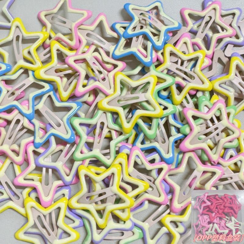 Y2K Star Hair Clips: Cute Five-Pointed Star Accessories for Kids' Side Bangs.