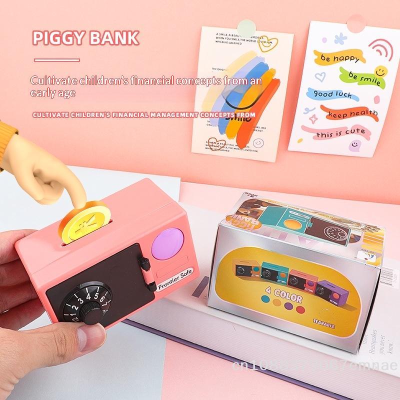 [ZYAS] 1 Stück Neujahrsgeschenk Mini-Geldautomat Sparschwein für Kinder Mit Passwortgeschützter Digitaler Geldsparbox Münz- und Bargeldeinzahlungs-Tresor