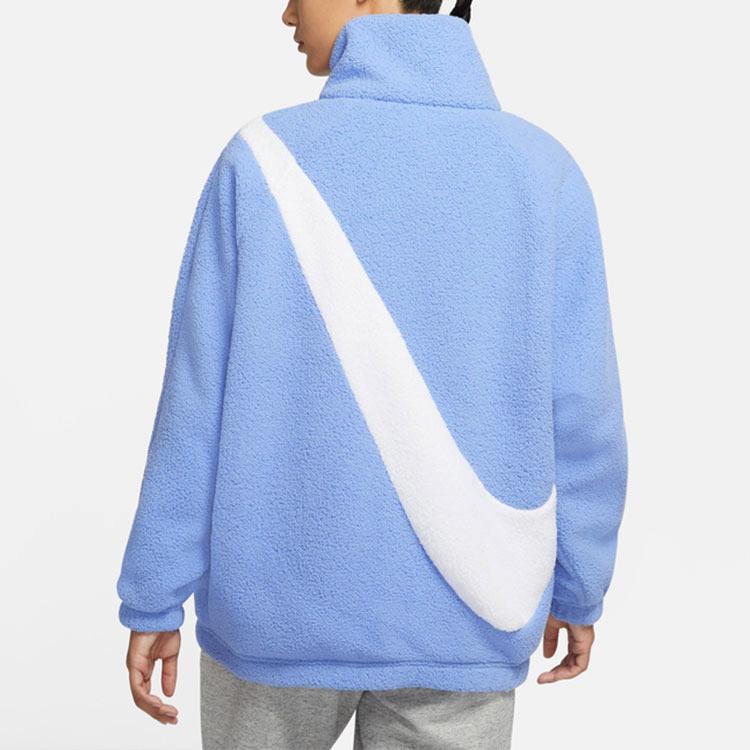 Nike Oboustranná bunda Sherpa s velkým logem Dámská bunda Modrá DC5138-414