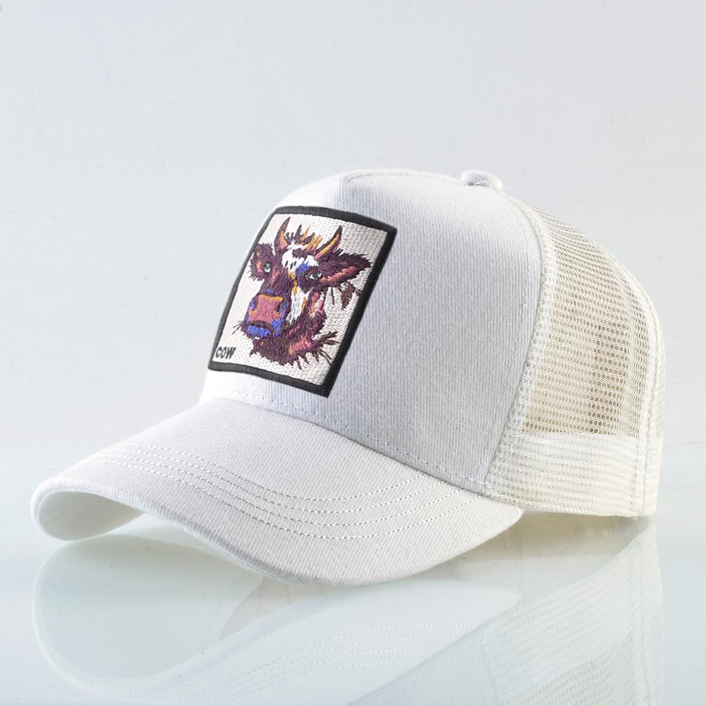 Atmungsaktive Mesh Baseball Cap Männer Neue Mode Trucker Caps Frauen Snapback Hip Hop Knochen Casquette Mit Kuh Patch Vier Saison hüte