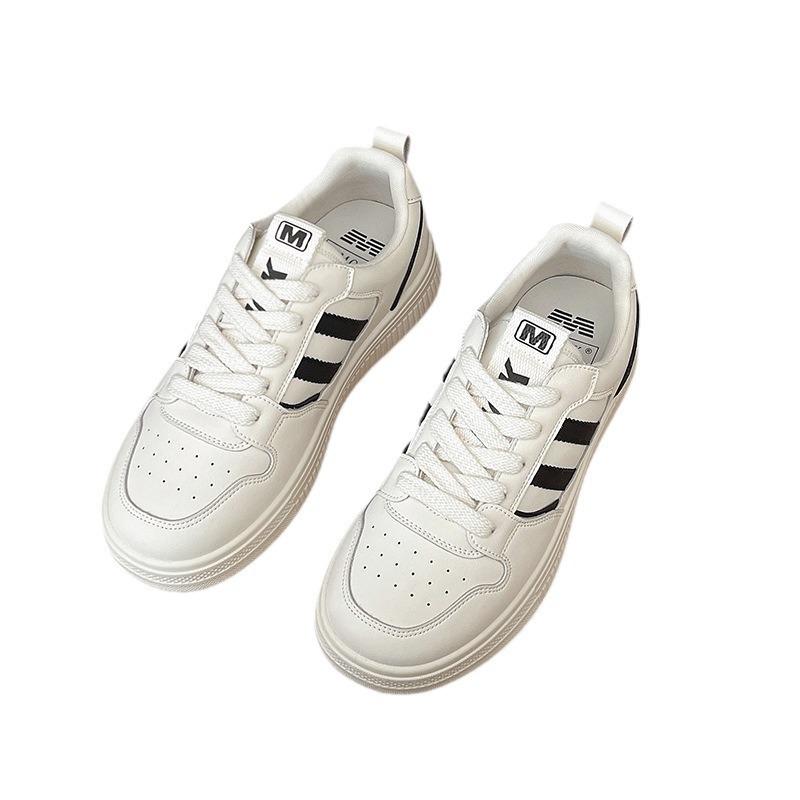 Fashion little white shoes women's autumn new round head lace-up college style flat bottom casual sports shoes tide