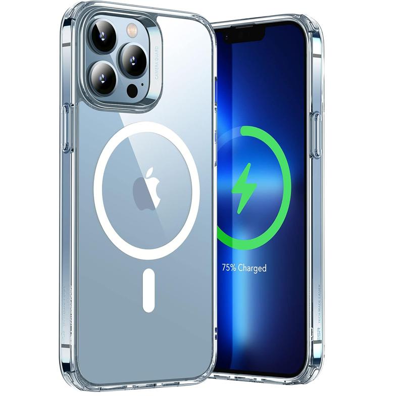 

Ультратонкий прозрачный магнитный чехол для телефона для iPhone 16 15 14 Pro Max Plus 12 13 Mini 11, противоударный прозрачный чехол For iPhone 16 прозрачный