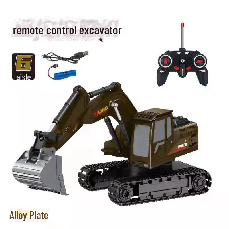 Jucărie pentru copii, din aliaj, cu telecomandă, excavator - Model electric de simulare