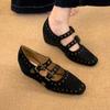 Women's Autumn New Simple Solid Color Outdoor Non-slip Flat Shoes 2025 Fashion Rivet Designer Casual Party Ladies Low-top Shoes