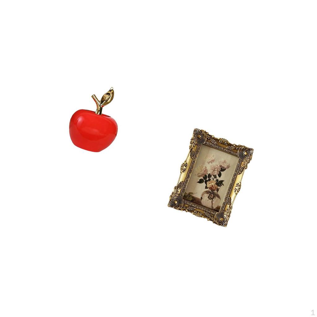 Ceramic Figurine Sculpture And Ornate Vintage Resin Photo Frame Artwork for Home Cafe Study Room
