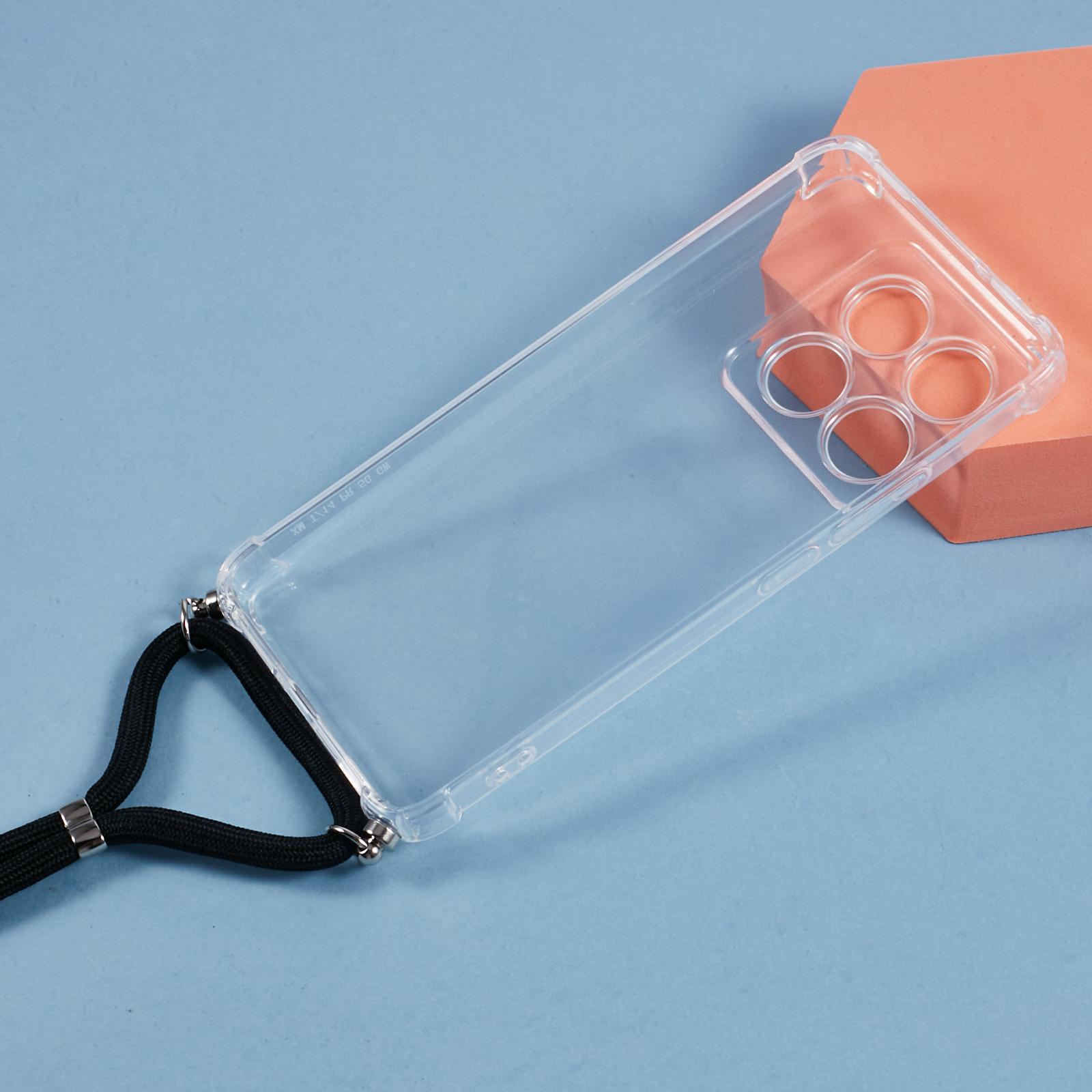 

For Xiaomi 14T Case Reinforced Corner TPU Clear Phone Cover with Lanyard Style A