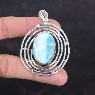Larimar Anheng Håndlaget Anheng Edelstensmykker 925 Sterling Sølv Anheng Naturlige Larimar Smykker Unik Stil Anheng Gaver Til Mor