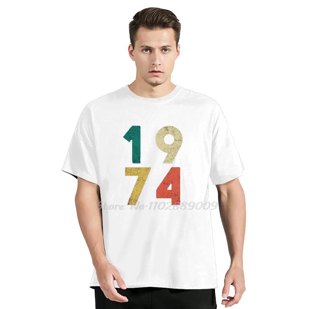 Graphic Old Vintage 1974 50th Birthday Unisex Cotton T-Shirt Fashion Oversized Tshirt Fitness Tees Cotton Men Clothing