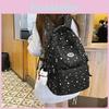 Simple Star Pattern Student Backpack With Plush Pendant For Daily Casual