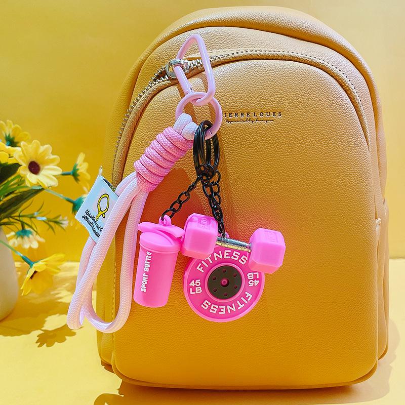 Fitness Dumbbell Keychain: Sports Accessory for Backpack, Water Bottle, or Keyring Decoration