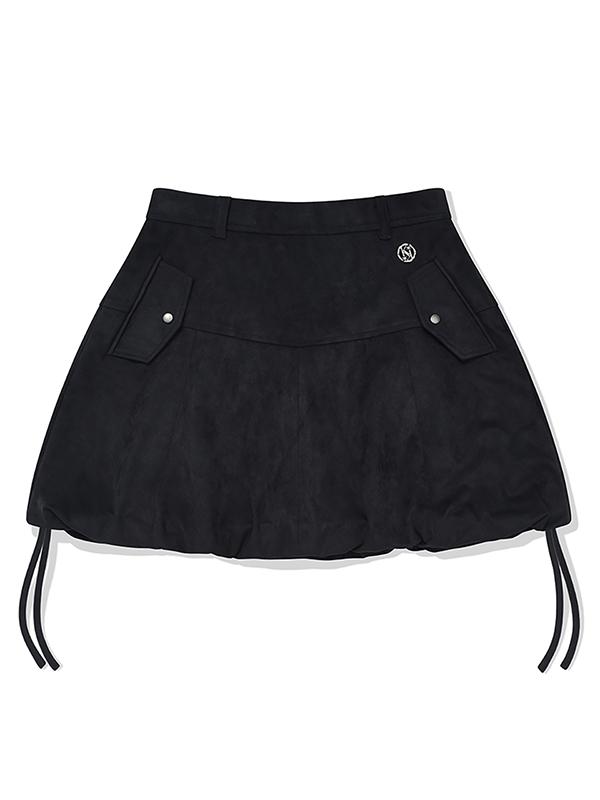 Kirsh Collection Suede Pumpkin Skirt [Charcoal]