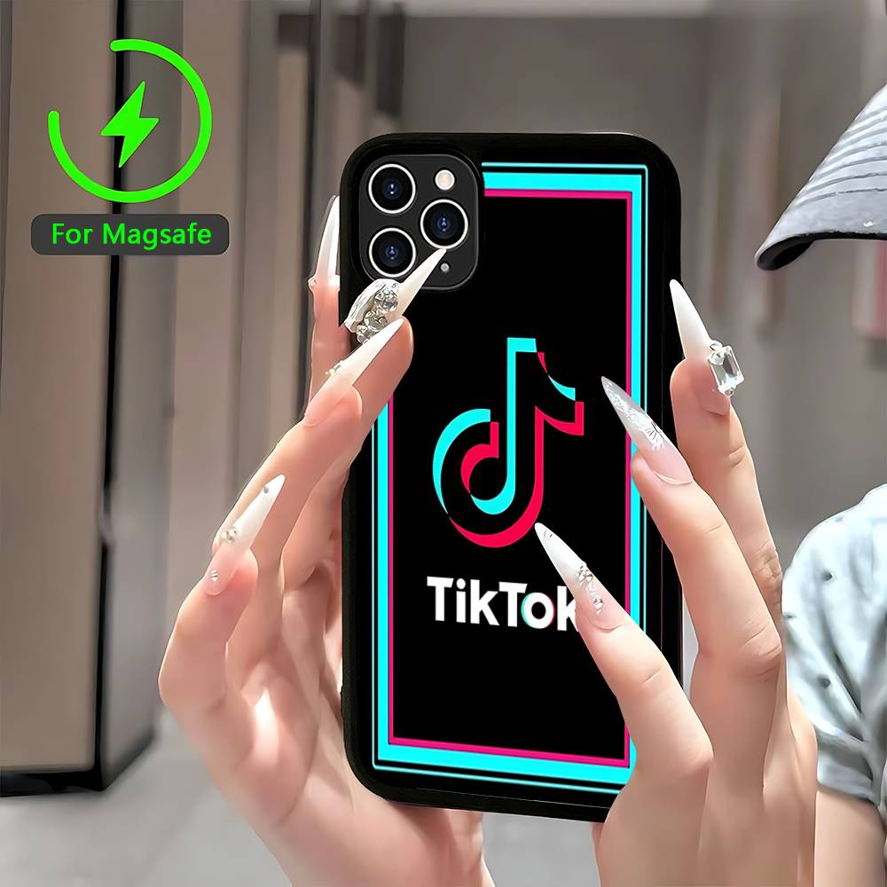 T-TikTok Logo Phone Case For IPhone 17 16 15 14 13 12 11 Pro Max For Magsafe Wireless Charger Cover