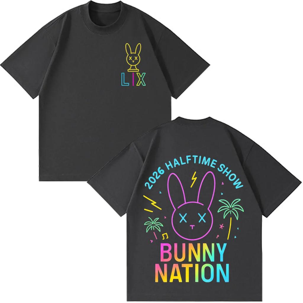 Rapper Bad Bunny Tour 2026 Graphic T Shirt Unisex Women Fashion Casual Tshirts Shortsleeved Loose Casual Cotton Hiphop Tshirts