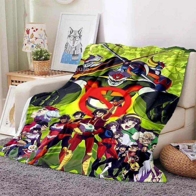 Mazinger Z UFO Robot Grendizer Flannel Blanket Cartoon Anime Children Soft Cover Lightweight Bed Sofa Chair Blanket