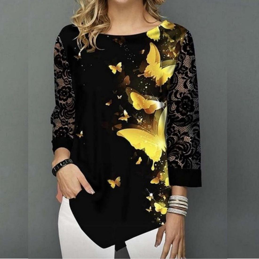 Весенний тренд Женская мода Повседневная рубашка с длинными рукавами и принтом в виде — фото 4