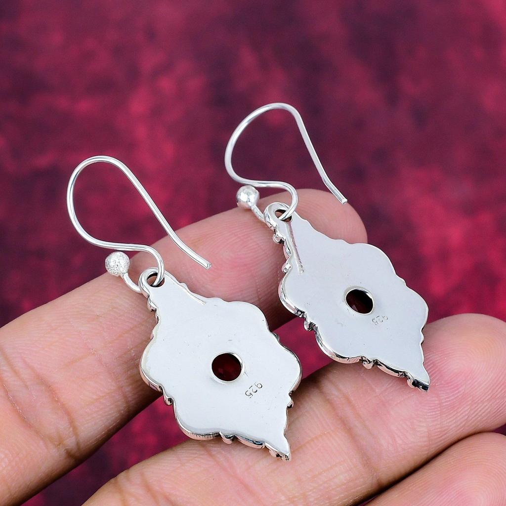 Granat-Ohrringe, 925er Sterlingsilber-Edelsteinschmuck, Handgefertigte Ohrringe, Für Thanksgiving