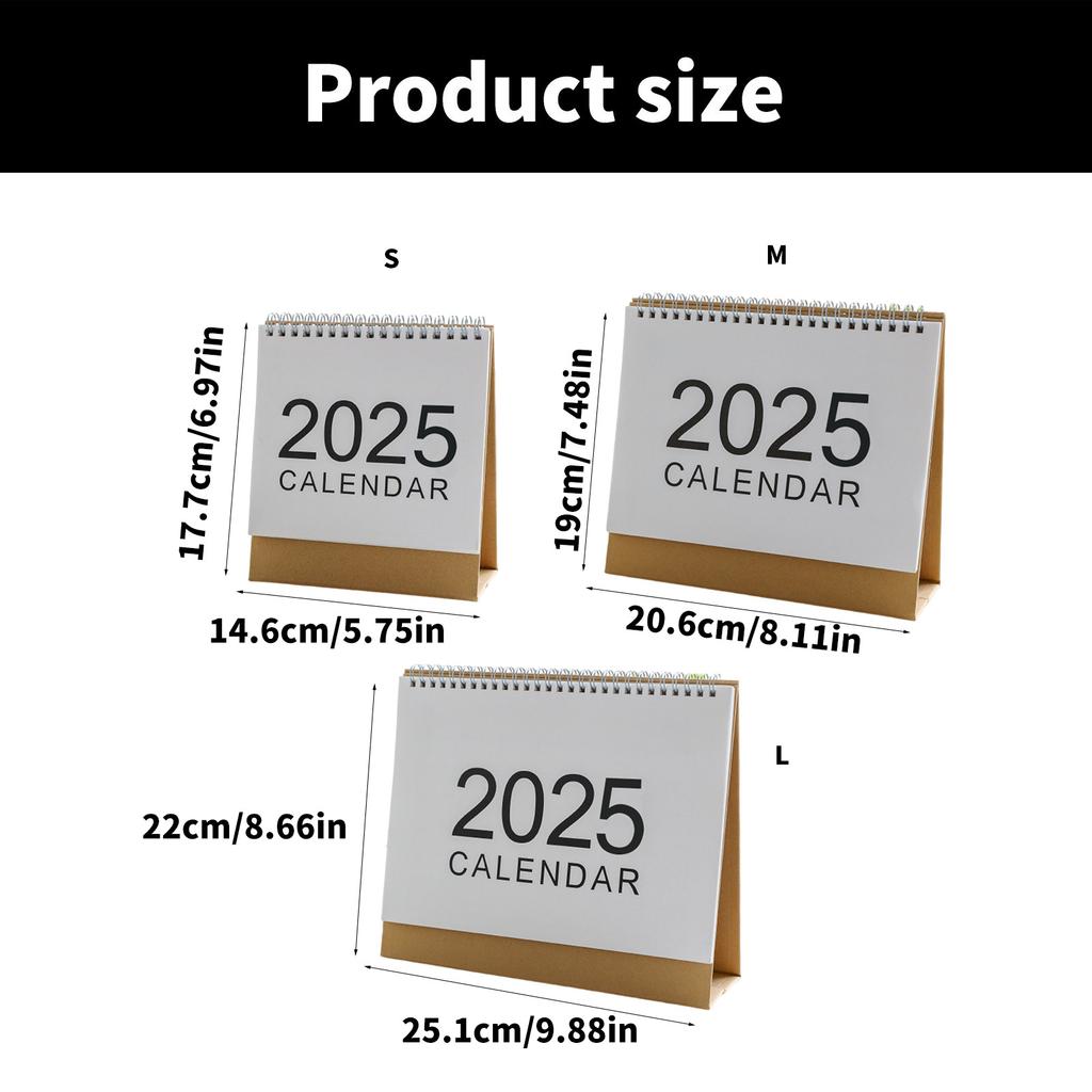 2025 Kalenderår Kalender Enkel Skrivbordskalender Årsplanerare Stående Kalender Liten Skrivbordskalender för Skolan