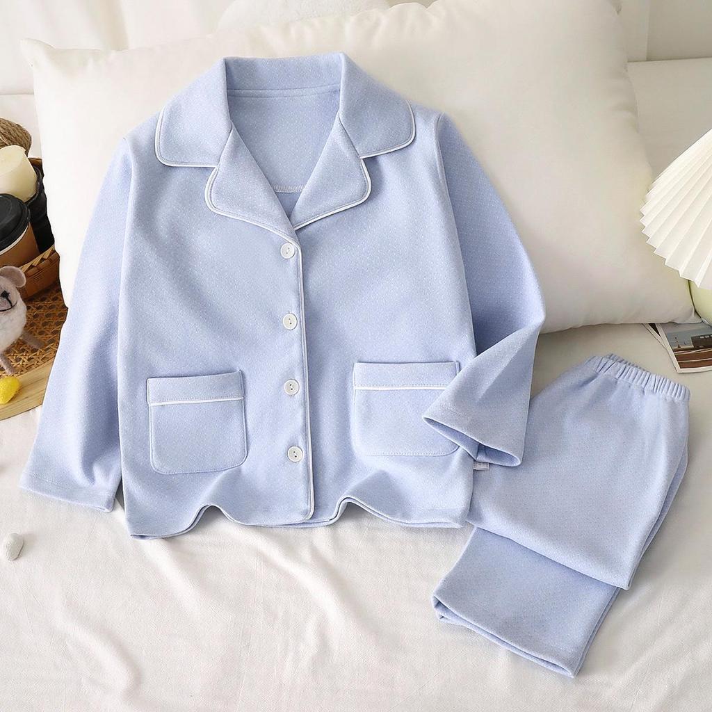 Teen Turn-Down Collar Pajamas - Autumn & Winter Edition for Boys & Girls