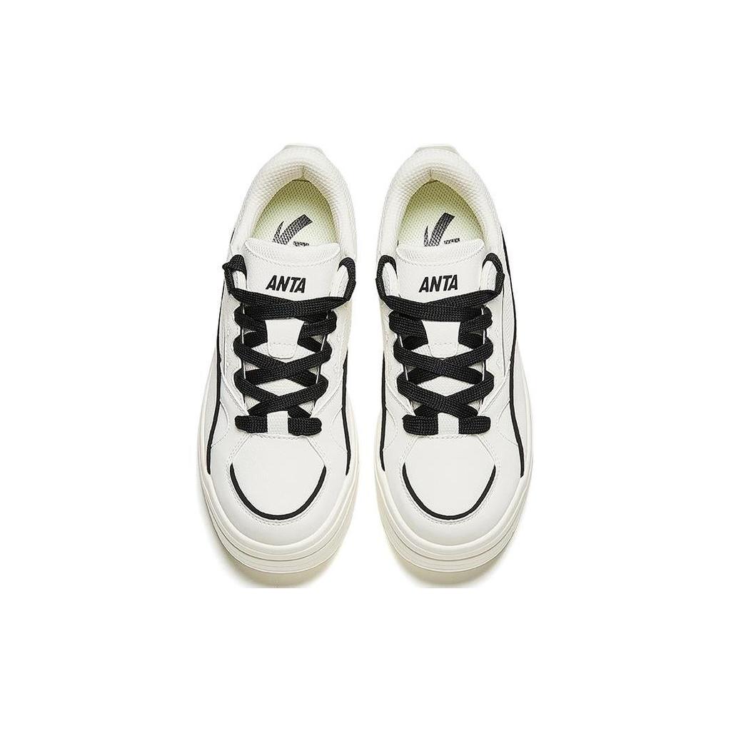 Anta Light Breeze Breathable And Slip Resistant Low top Skateboard Shoes Women's White Black 922418065-2
