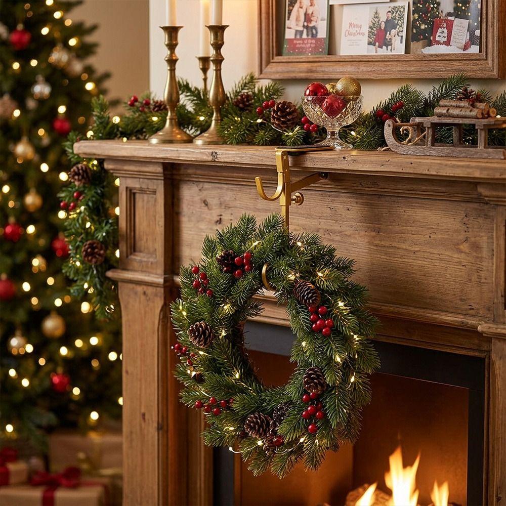 Metal Fireplace Mantel Hanger Protective Pads Mantel Garland Hanger Fireplace Decor