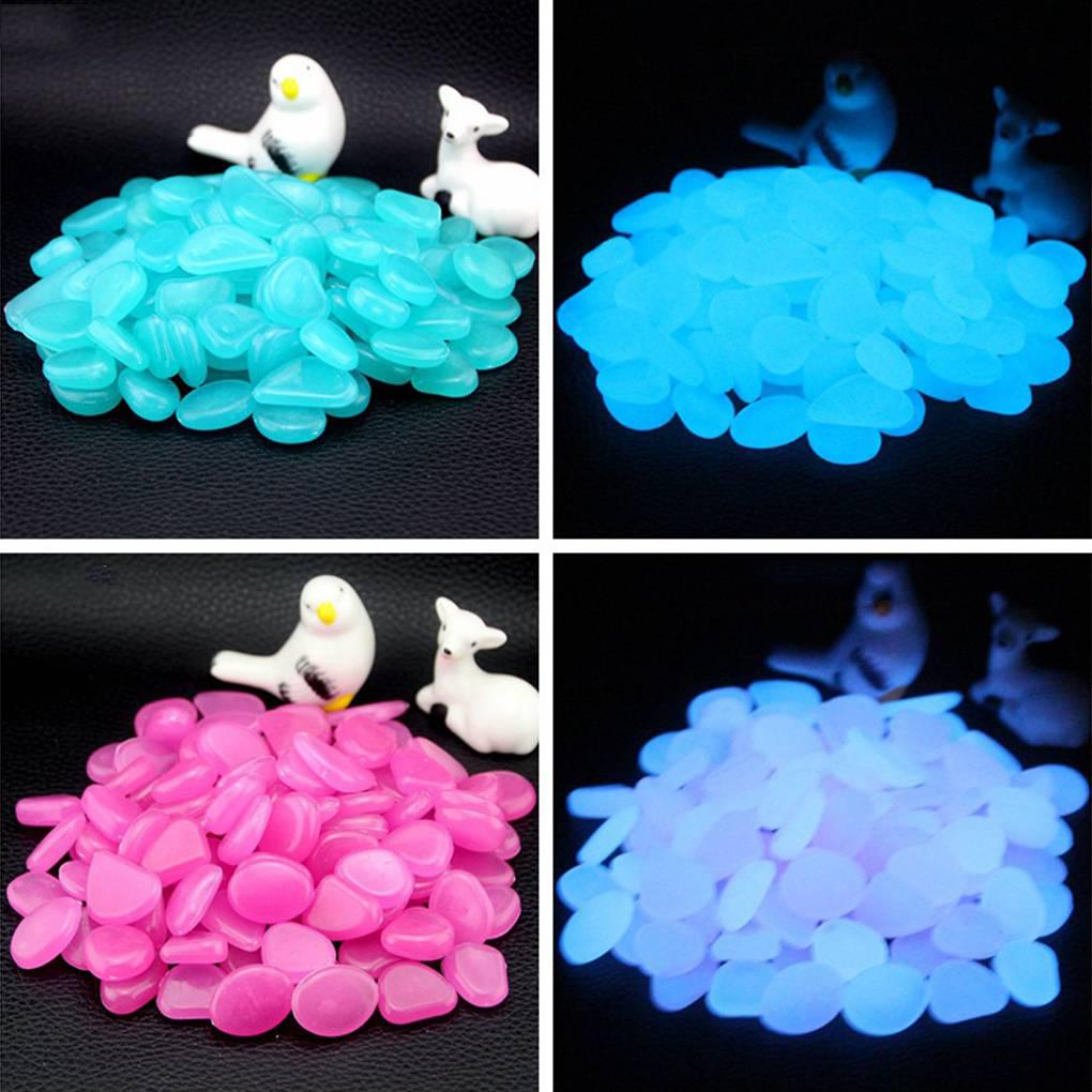 200 Pierres Lumineuses Glow In The Dark - Galets Bleus & Couleurs Mélangées Pour Jardin & Aquarium
