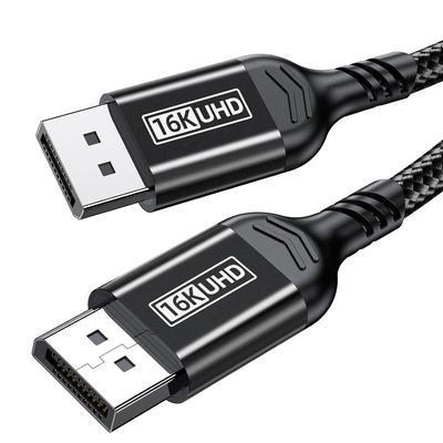 16K Displayport Kabel 2.1, DP 80Gbps Kabel Unterstützt 16K@60Hz 10K@60Hz 8K@120Hz HBR3 4K@240Hz 165Hz 144Hz 60Hz, HDCP DSC 1.2a, HDR10 FreeSync G-Sync