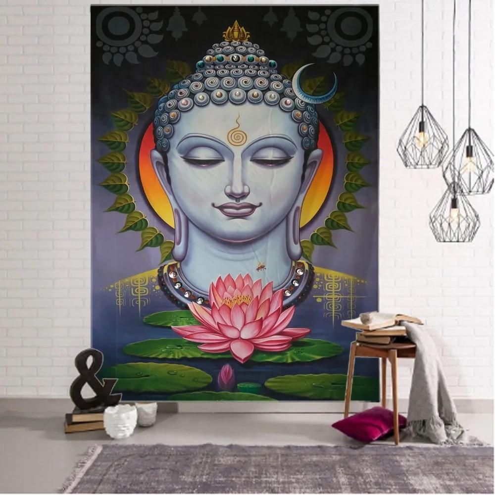 Buddha Statue Meditation Pattern Tapestry Home Wall Decoration Tapestry Bedroom Living Room Tapestry