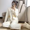 Cartoon Women's Pajamas Casual Lapel Long Sleeves and Trousers Two-piece Set New Home Wear Silk Pajamas for Women