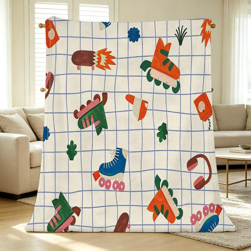 Plush Flannel Fleece Blanket Soft, Warm & Breathable, Perfect for Couch, Nap, Bedroom, Halloween & Christmas Use