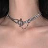 Shiny  Choker For Women Luxury Delicate Punk Splicing Chain Necklace Bracelet Temperament Collars Buckle Shape Jewelry