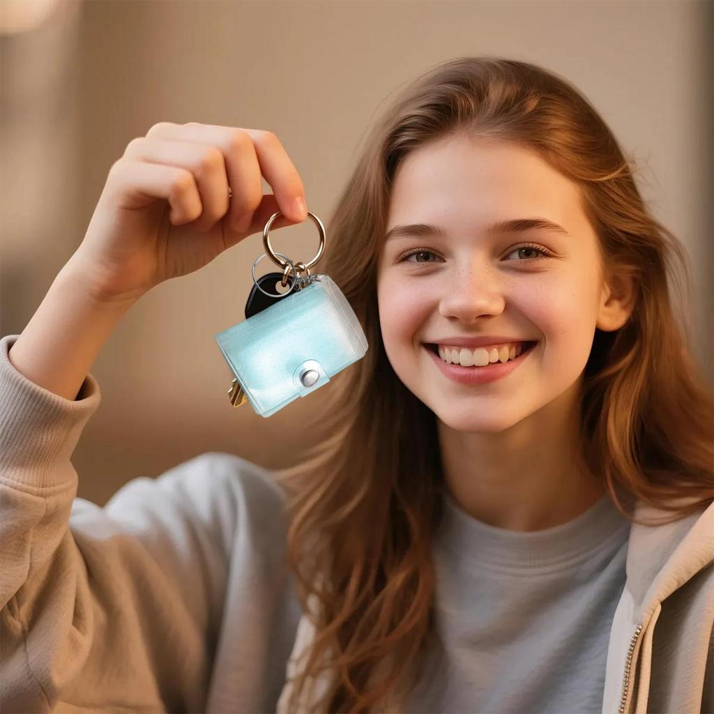 Album Keychain Small Photo Album With 24 Pockets Small Portable Clear Binder for Kids Adults Men Women Birthday Wedding School