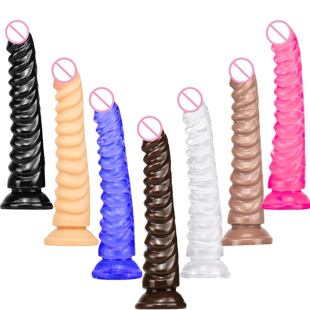 Cheap 5 Colors Small Transparent Suction Cup Jelly Women Erotic Anal Sex Toys Soft Clitori Vaginal Masturbators Penis