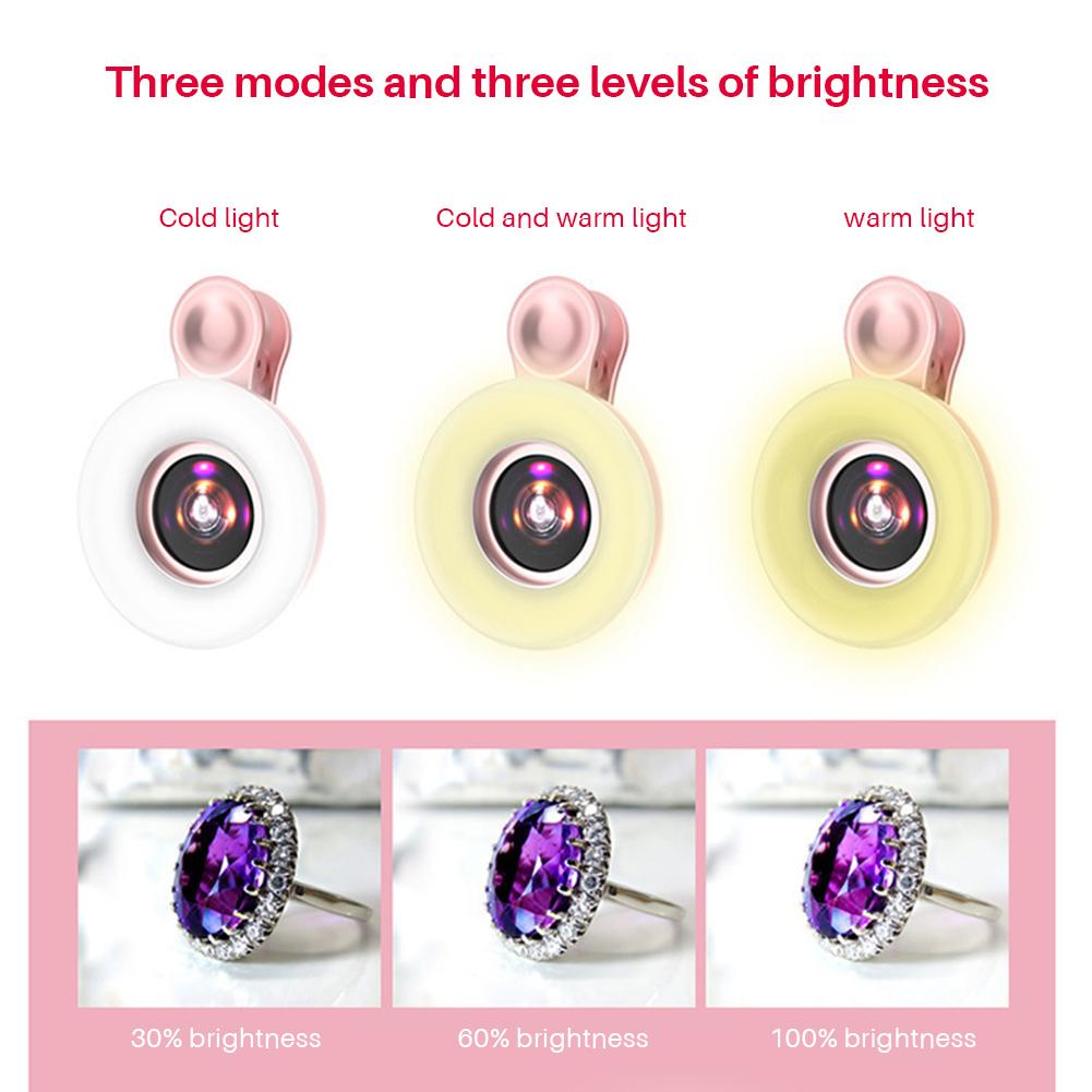 

Объектив для камеры телефона с заполняющим светом для макросъемки, 15-кратный макрообъектив для сотового телефона с 53 светодиодными бусинами розовый