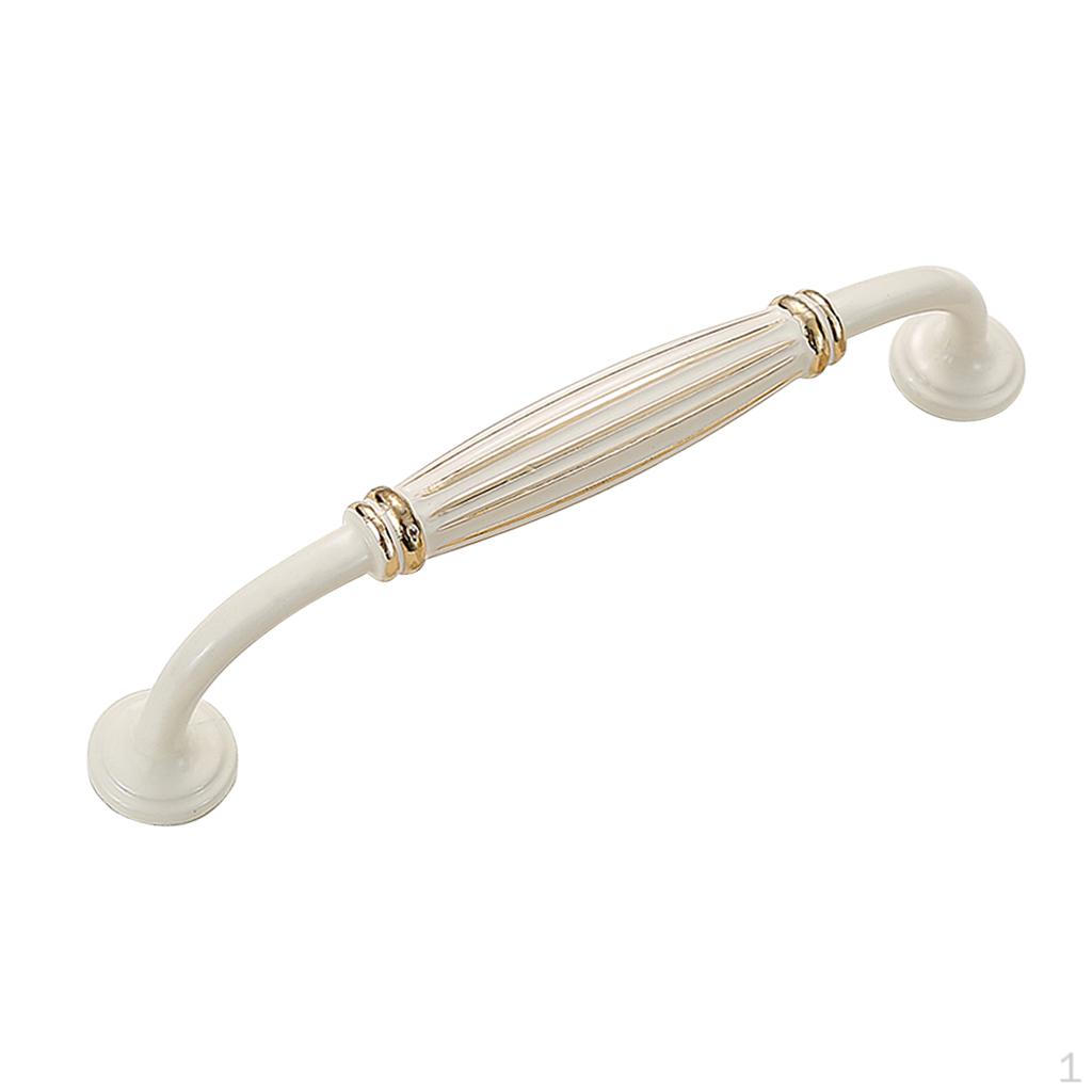 Белая ручка для шкафа на дверь Ручки-скобы из цинкового сплава для ящиков и шкафов 128mm