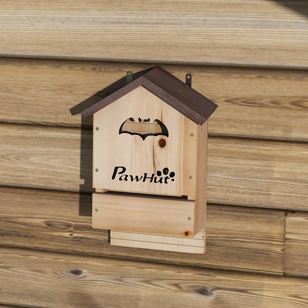 Bat Box 3 Piece Set Made Of Fir Wood Bat House For Bats To Hang In Gardens 21.5 X 11.5 X 34 Cm