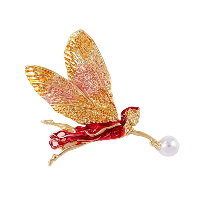 Multicolor Fantasy Wing Brooch Retro Angel Girl Design Versatile Pin Jewelry Accessory For All Outfits