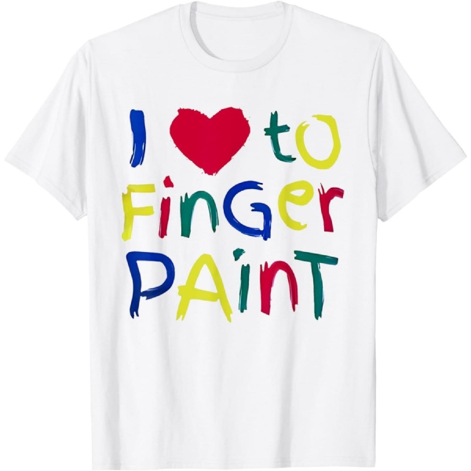 

CHDHEVEGOD I Heart Love to Finger Paint I m Paint Cute Couple Valentine T-Shirt XXXXXL білий