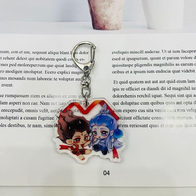 

Брелок для ключей из мультфильма Аниме Nezha Aobing Фигурки Акриловые ключи Кольцо Аксессуары Брелок Игрушки Для Детей Подарки