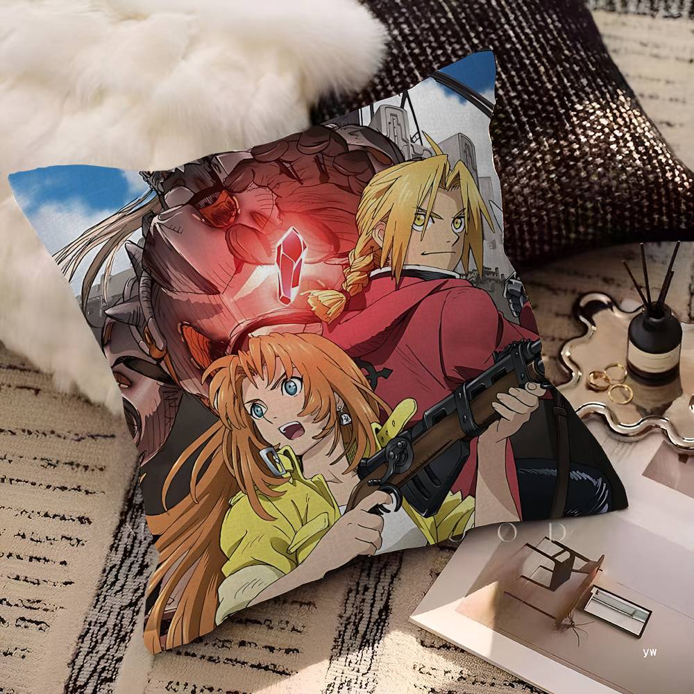 Anime Fullmetal Alchemist Cushion Cover Pillowcase Upholstery Sofa Throw Pillow Home Decor Pillowcas