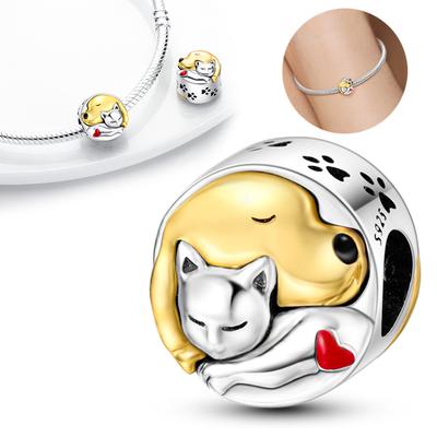 Original Charms Copper Cute Pet Dog And Cat Animal Pendantss Fit Charms Plata Bracelets For Women Jewelry Making Gifts