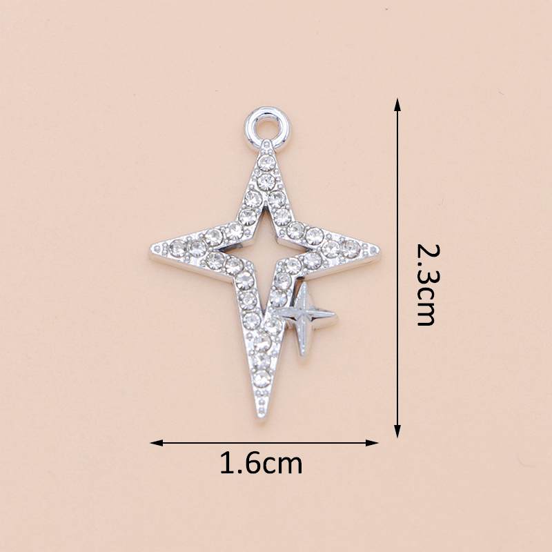 10Pcs Gold Plated Crystal Star Charm Pendant For Jewelry Making Bracelet Necklace Diy Earrings Accessories Craft