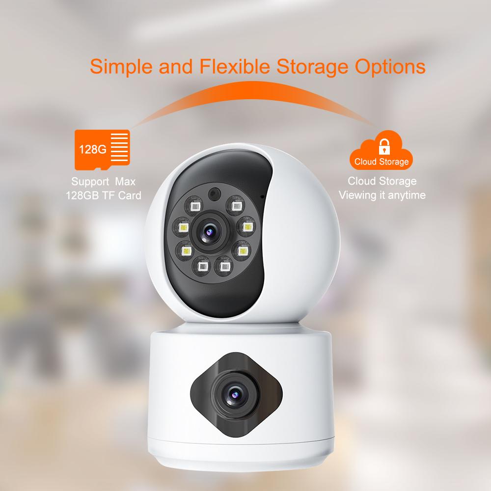 Tuya 8MP 5G Wifi Indoor Lens Baby Monitor Color Night Vision Camera 4k Dual Screen Auto Tracking Video Surveillance