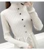 Women's Plus Velvet Thick Mid-Length Knit Sweater Dress - Loose Fit with Lace and Half-High Collar for Autumn and Winter