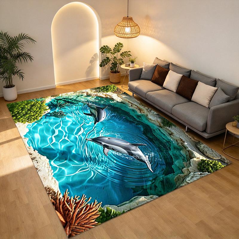 Ocean Life Living Room Nonslip Area Rug Soft Carpet For Bedroom Game Playroom Sofa Office Home Decor Doormat Christmas Gift C926227