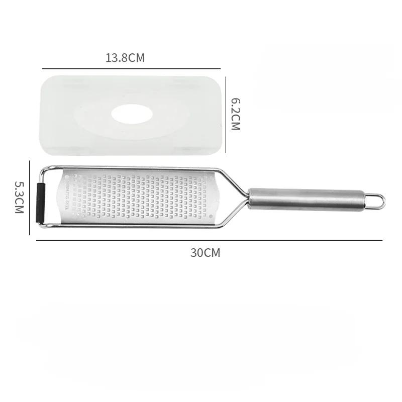 

Stainless Steel Cheese Grater Multi-Purpose Kitchen Tool with Non-Slip Silicone Handle Storage Cover for Lemon Vegetables Pasta