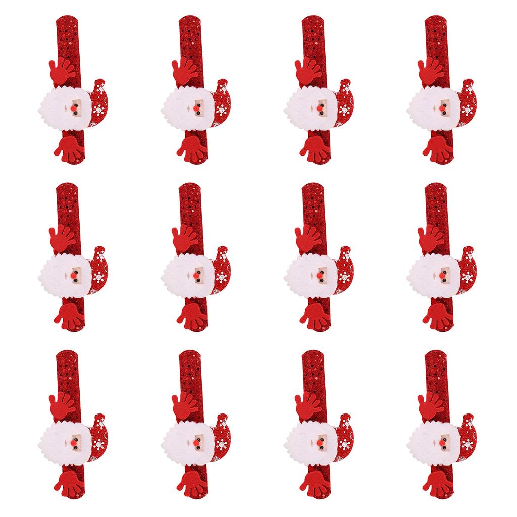 12 Stück Weihnachten Klettarmbänder Weihnachtsstrumpffüller für Kinder Erwachsene Bequeme Feiertags-Klettarmbänder